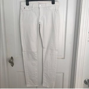 Hudson low rise white skinny jeans